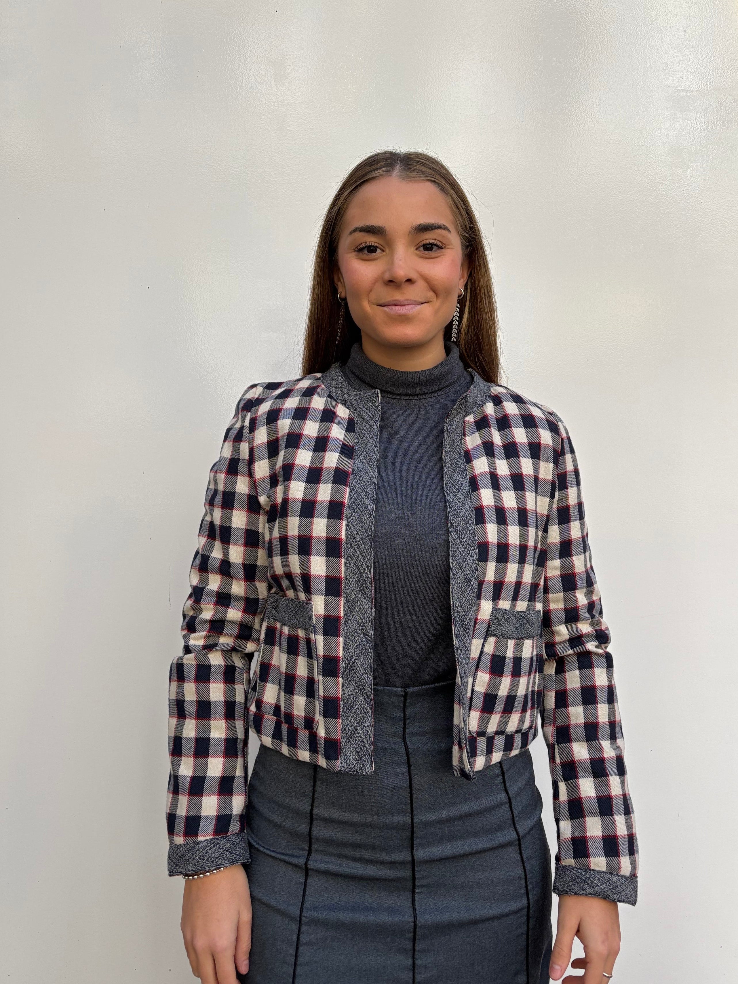 Chaqueta Chess Azul, Roja y Marrón