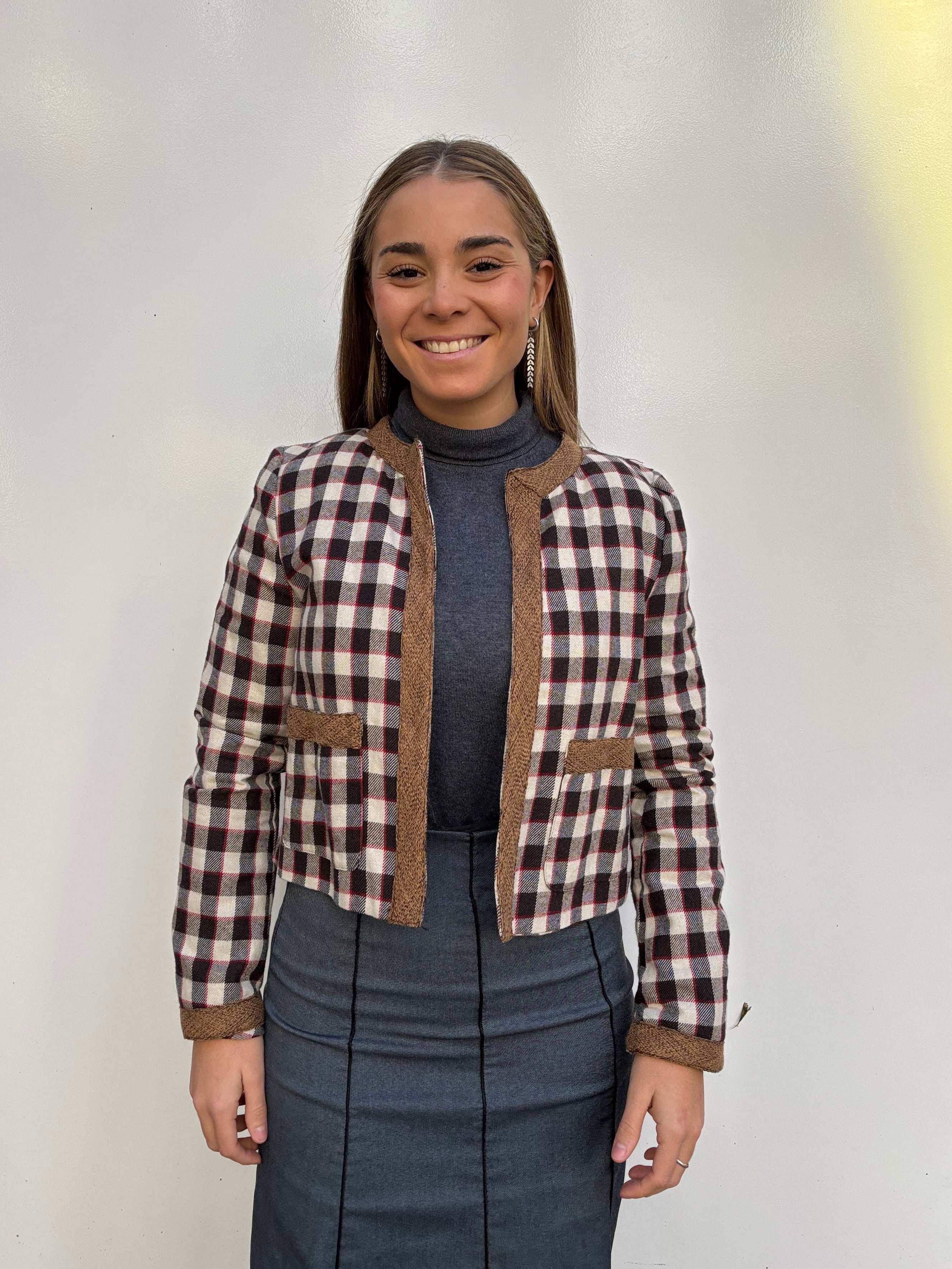 Chaqueta Chess Azul, Roja y Marrón